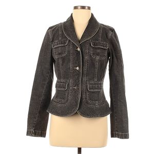 Ann Taylor Loft Denim Blazer Jacket Stretch Womens Size 2 EUC
